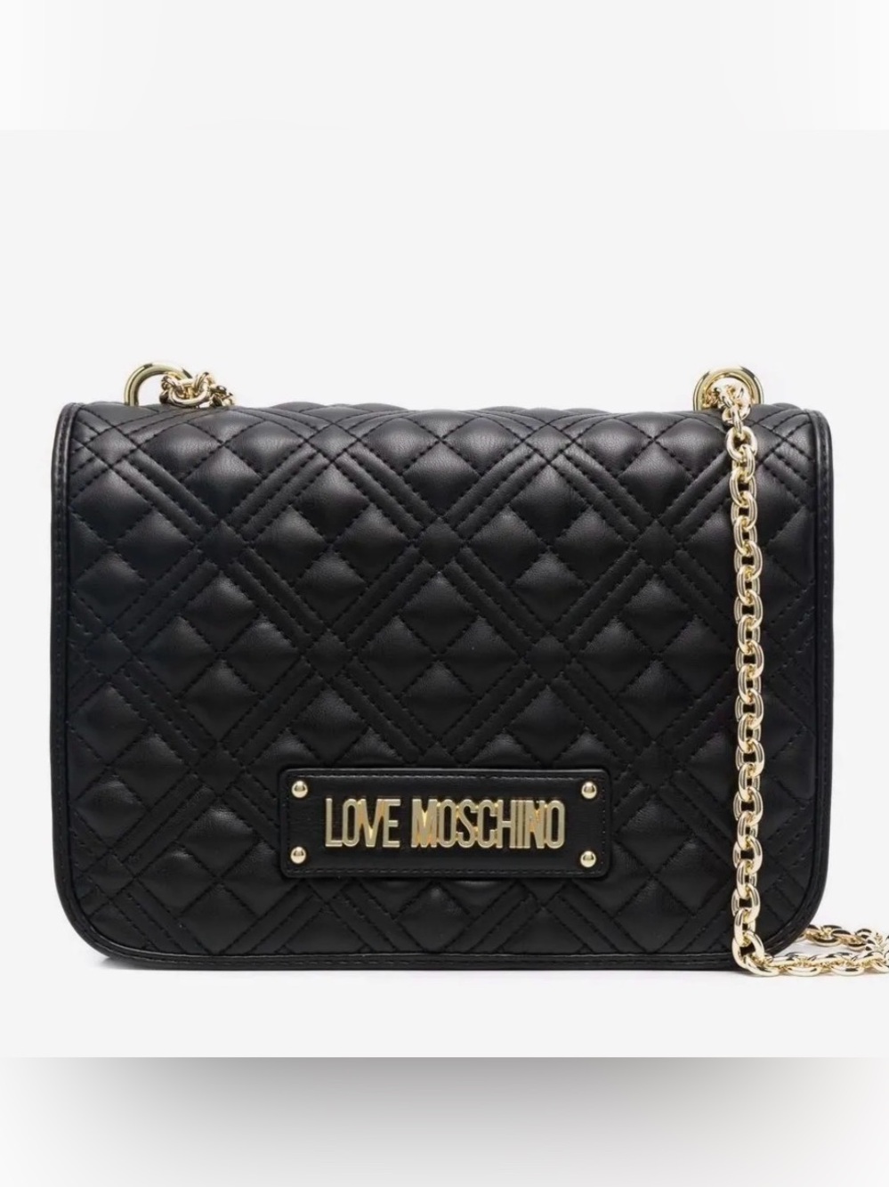 Love Moschino Large Black Quilted Shoulder Bag - NWT